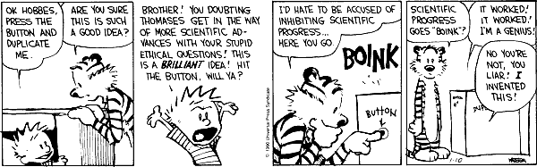 [Calvin and Hobbes Comic Strip : Progress goes Boink ?]